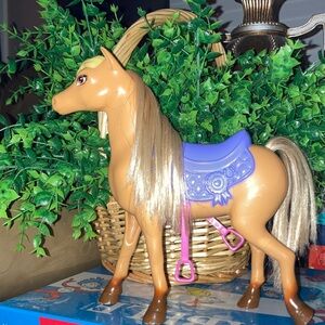 Like New Barbie Toy Horse with Purple Saddle